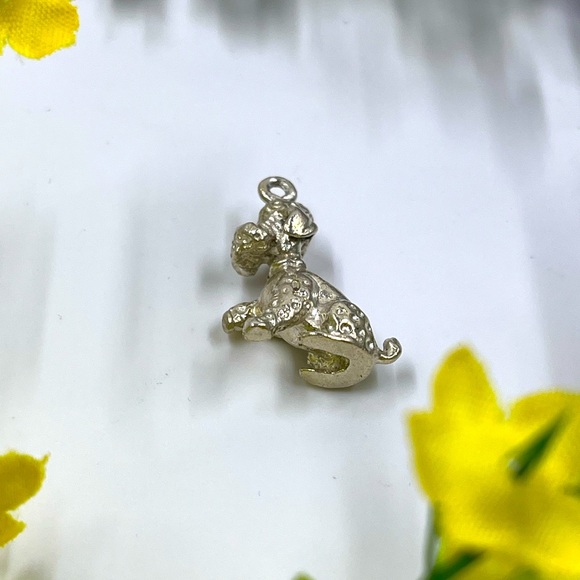 925 Sterling Silver Vintage 2920s England ED Hallmarked Poodle Pendant 7.22g - Picture 2 of 9
